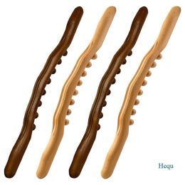 Hequ Massager For Body Natural Carbonized Wood Scraping Massage Stick Back Massager SPA Therapy Tool