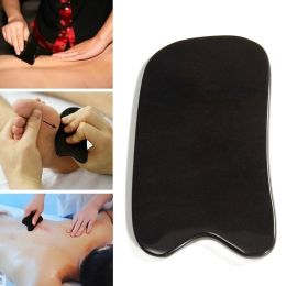 Black Buffalo Horn Scrapping Plate Beauty Slimming Massage Meridian Gua Sha Scraping Massage Tool