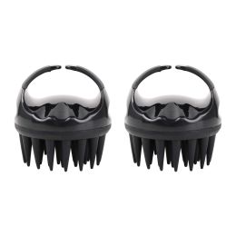 2X Silicone Hair Scalp Shampoo Massage Brush Shower Head Massager Hair Scrubber For Dandruff